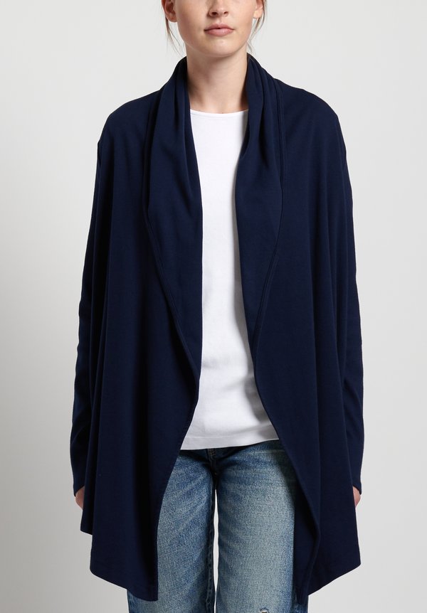 GRP1 Knits Cotton Easy Cardigan in Navy	