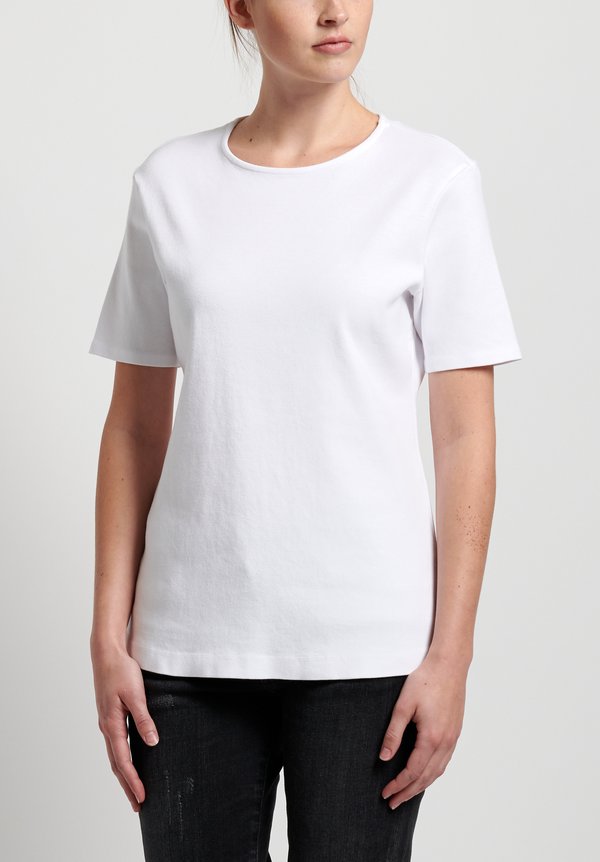 GRP1 Knits Cotton Shaped Tee in White	