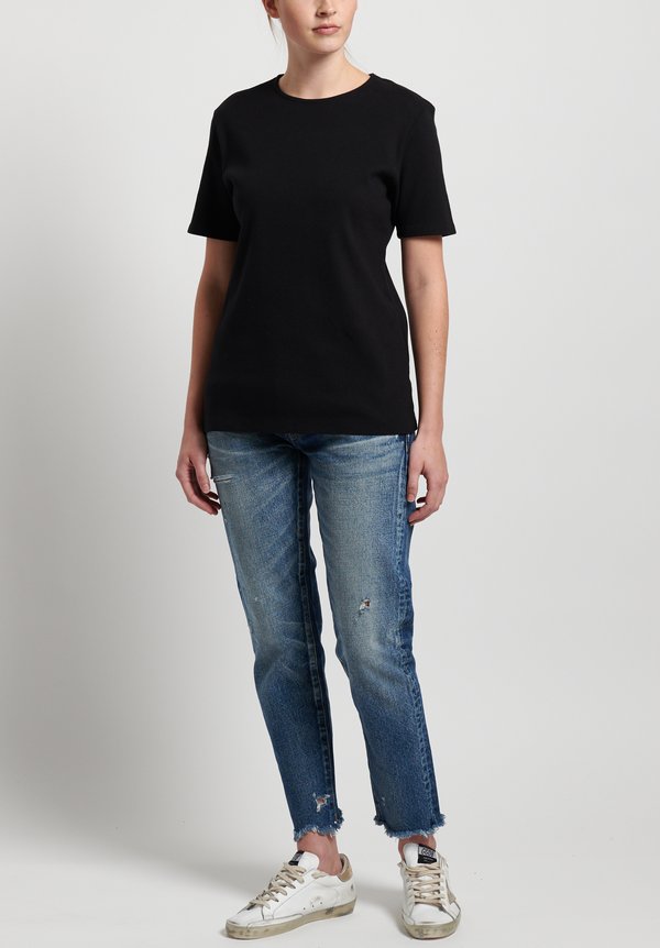 GRP1 Knits Cotton Shaped Tee in Black	