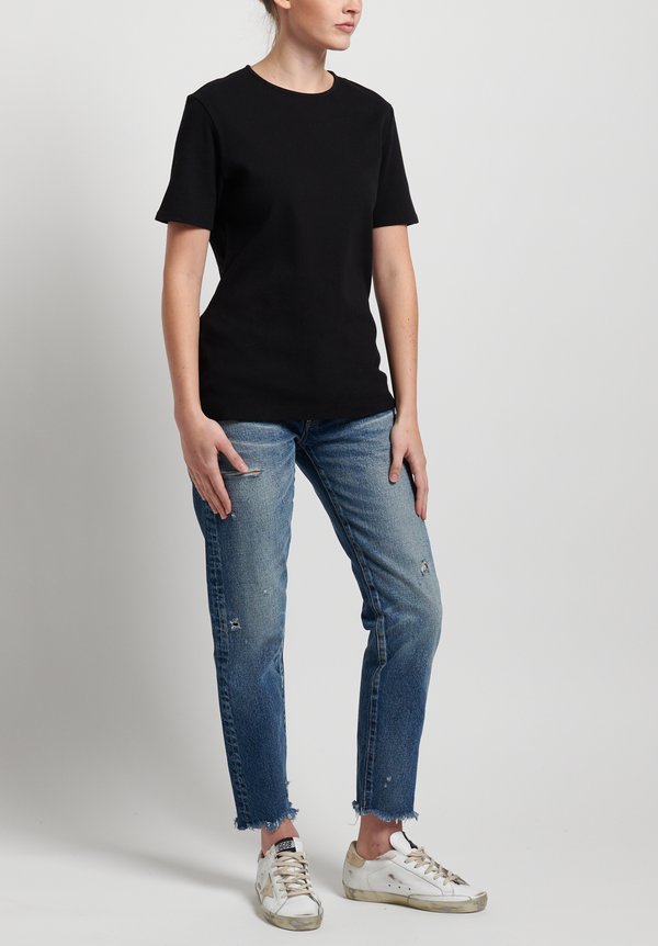 GRP1 Knits Cotton Shaped Tee in Black	