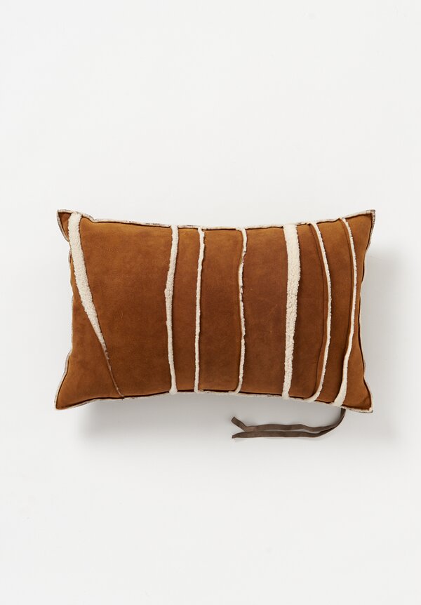Peter Speliopoulos Shearling Rectangle Pillow in Camel