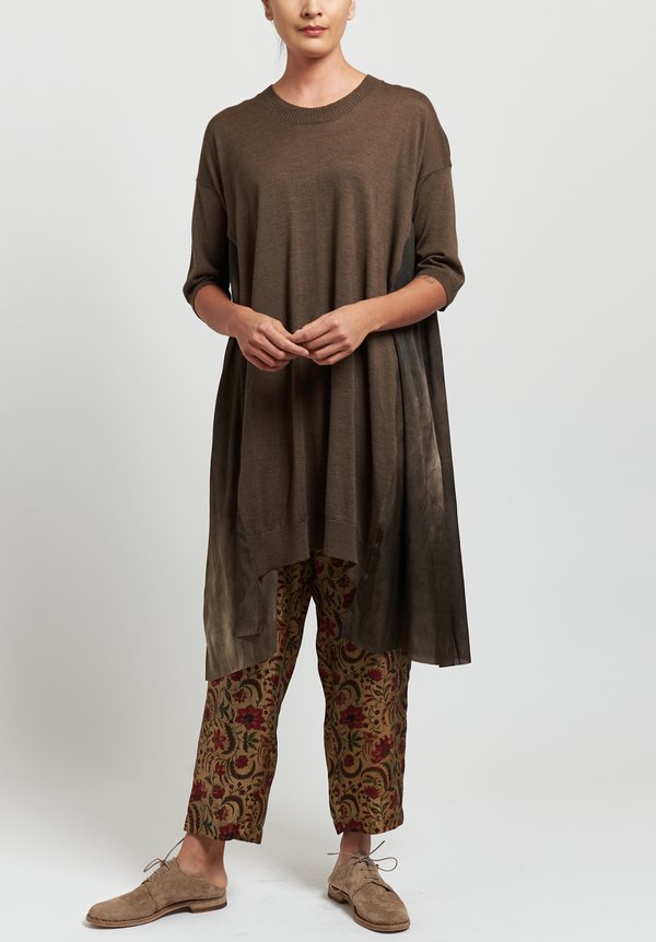 Uma Wang Silk Knit Dress in Brown