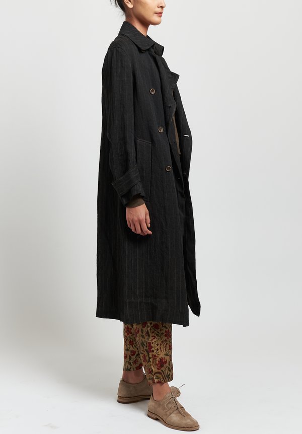 Uma Wang Linen Nebida Ciana Coat in Black