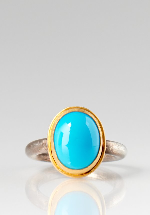 Greig Porter 22K, SS & Sleeping Beauty Turquoise Ring