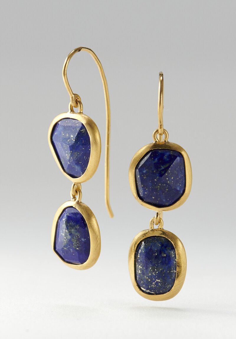 Greig Porter 22K & Lapis Lazuli Double Drop Earrings	