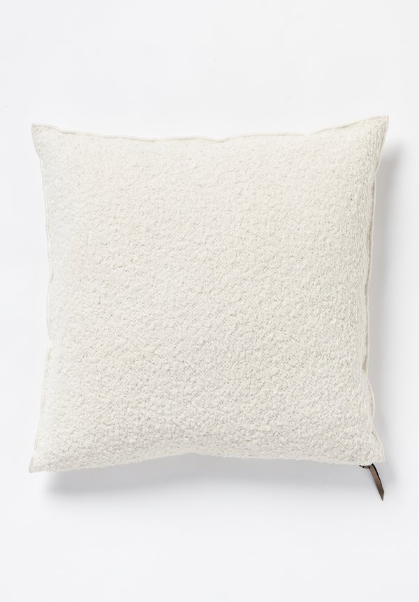 Maison de Vacances Large Square Canvas Yeti Pillow in Blanc	