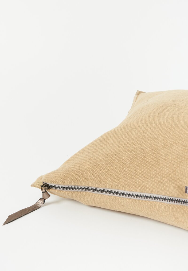 Maison du Vacances Small, Stone Washed Linen Pillow in Sable	