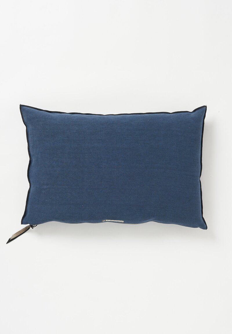 Maison du Vacances Small, Stone Washed Linen Pillow in Bleu Nuit