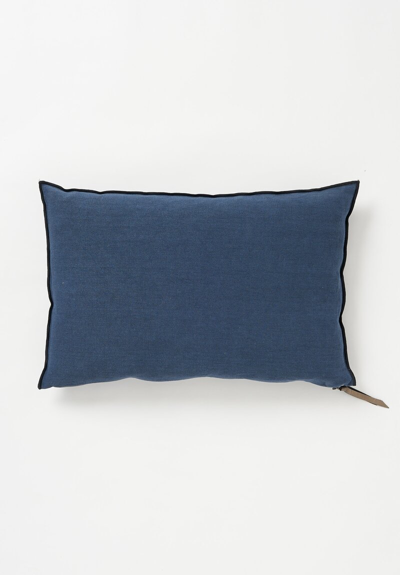 Maison du Vacances Small, Stone Washed Linen Pillow in Bleu Nuit