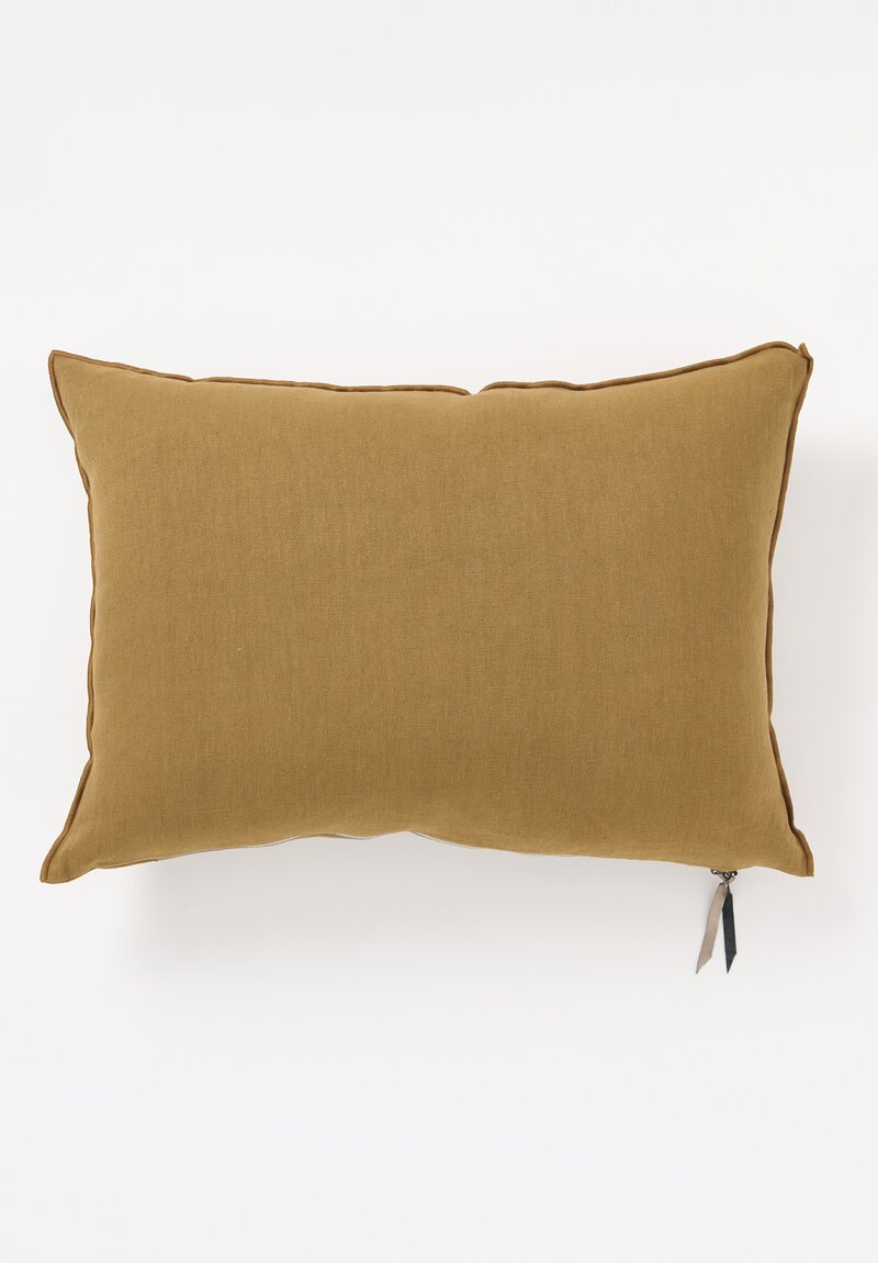 Maison de Vacances Stone Washed Linen Pillow in Havane Brown	