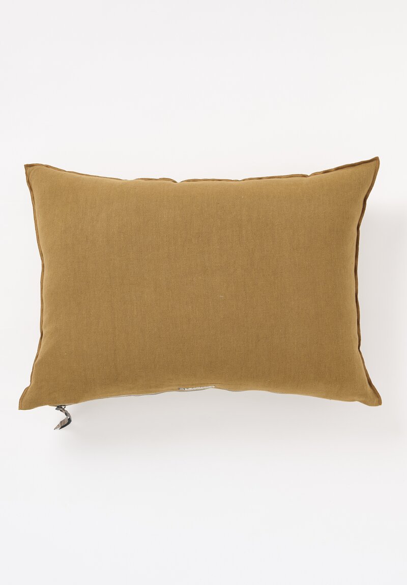 Maison de Vacances Stone Washed Linen Pillow in Havane Brown	