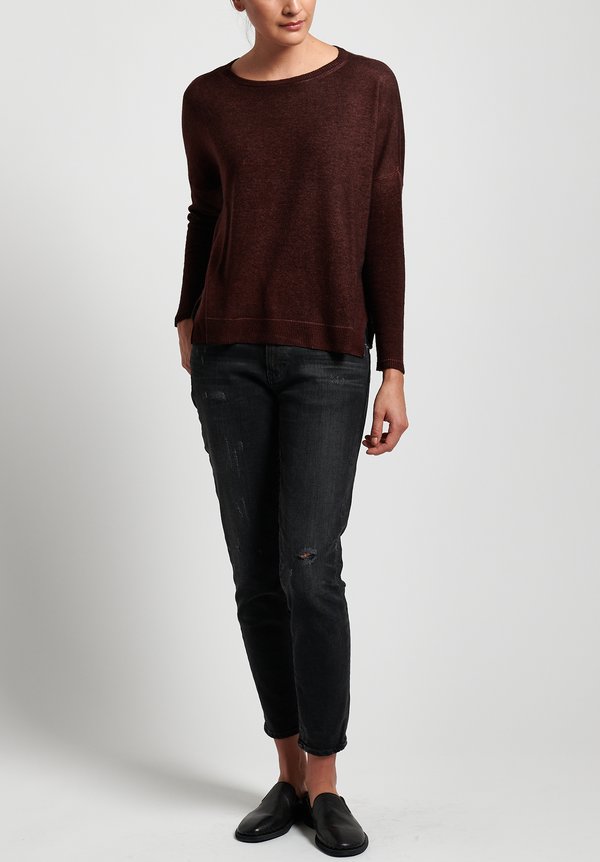 Avant Toi Lightweight Oversized Cashmere Sweater in Chocolate	