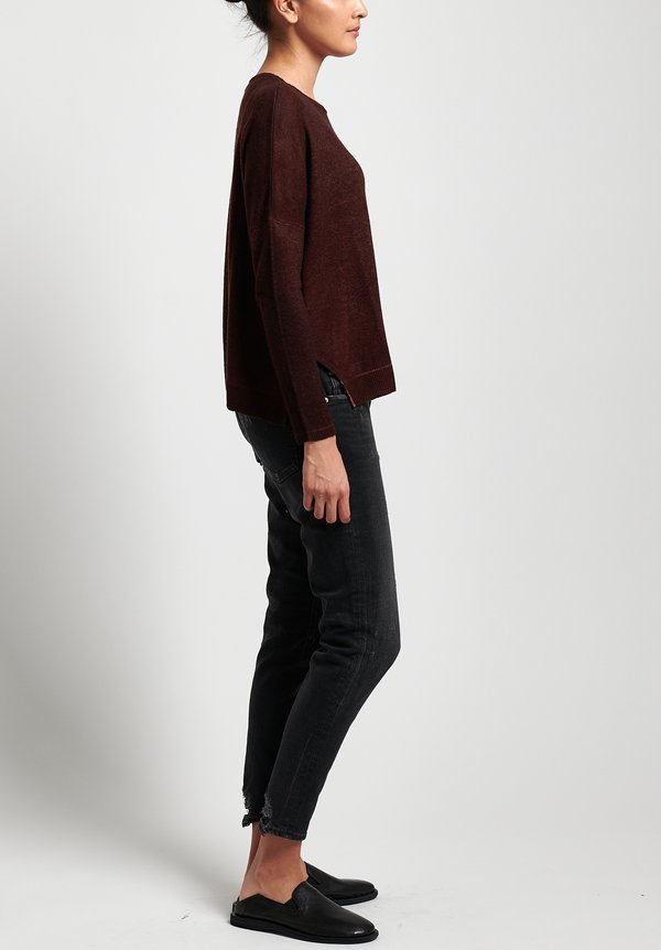 Avant Toi Lightweight Oversized Cashmere Sweater in Chocolate	