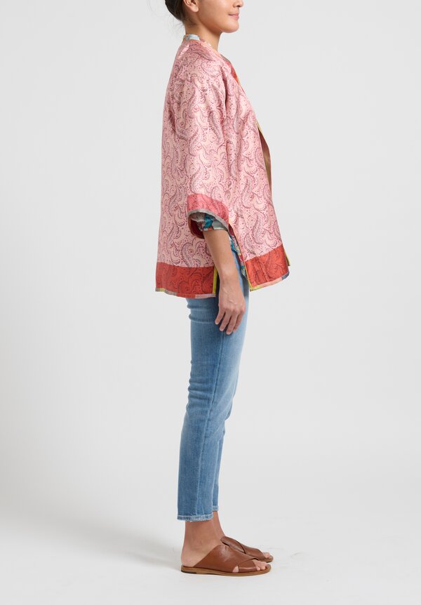 Etro Silk Paisley Print Reversible Jacket in Pink