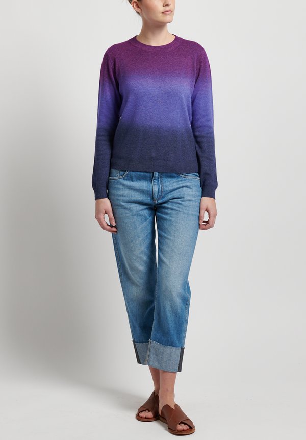 Etro Wool/ Cashmere Crew Neck Sweater in Purple