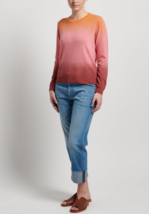 Etro Wool/ Cashmere Crew Neck Sweater in Pink