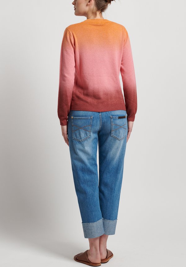 Etro Wool/ Cashmere Crew Neck Sweater in Pink