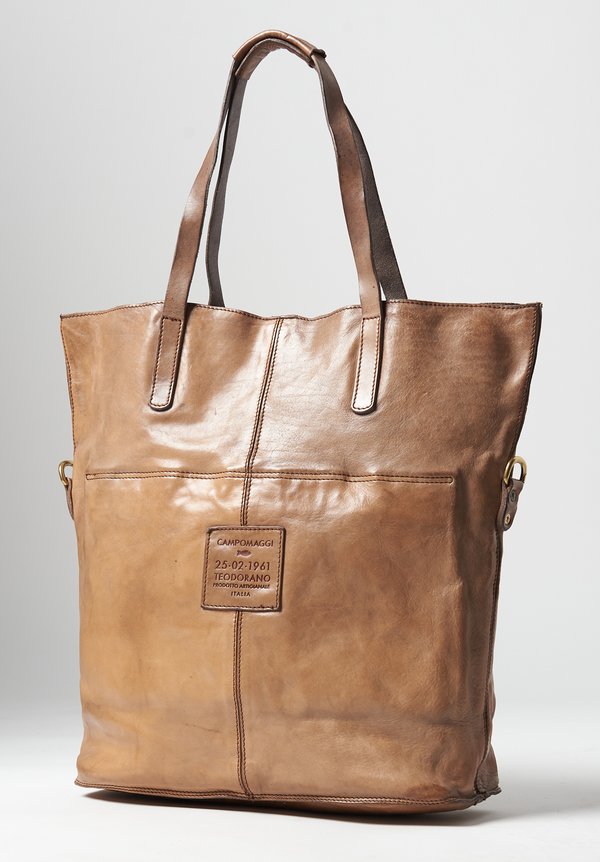 Campomaggi Large Shopping Tote in Pearl Grey	