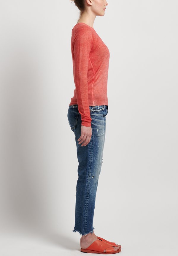 f Cashmere Flapper V-Neck Sweater in Red