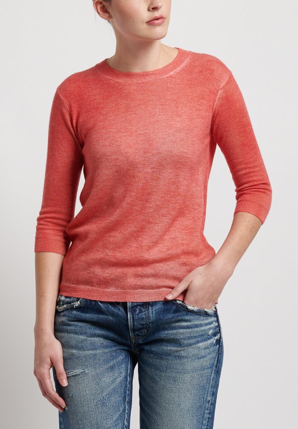 f Cashmere Flapper Crew Neck Sweater in Red