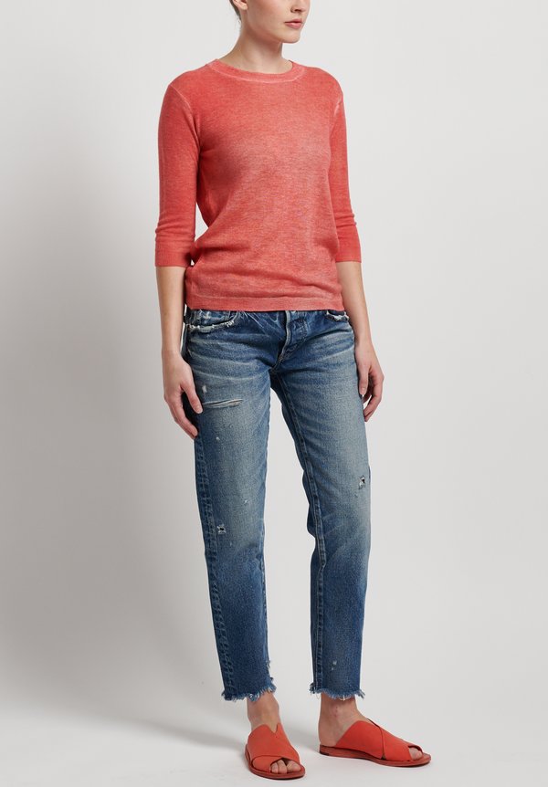 f Cashmere Flapper Crew Neck Sweater in Red