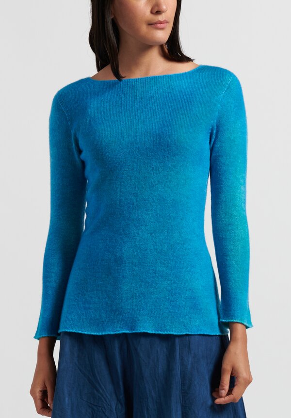 f Cashmere Two Tone Sweater in Turquoise	