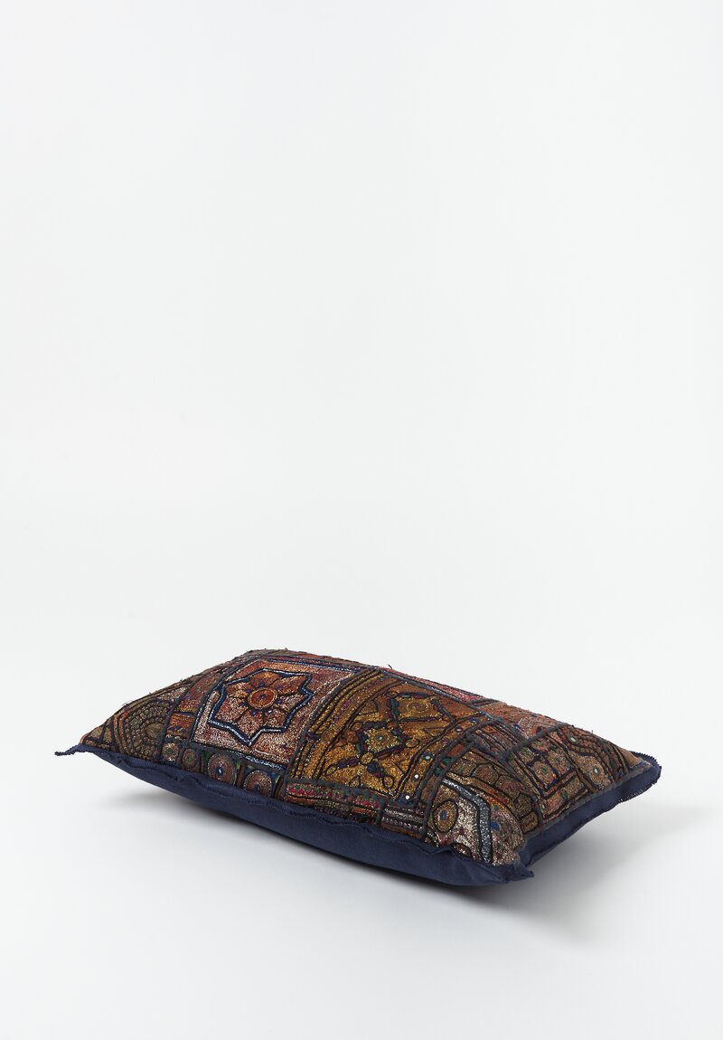 Vintage Banjara Metallic Embroidered Pillow	