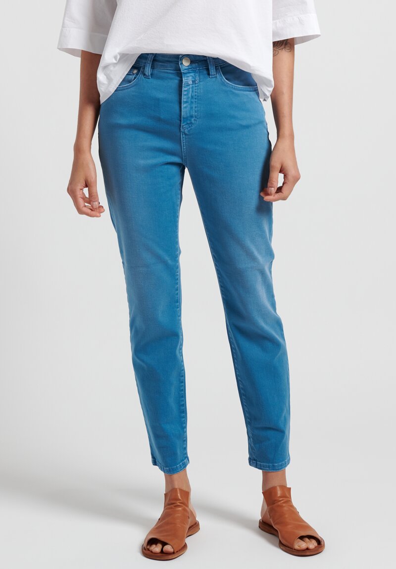 Closed Baker High Garment Dyed Jeans in Sky Blue	
