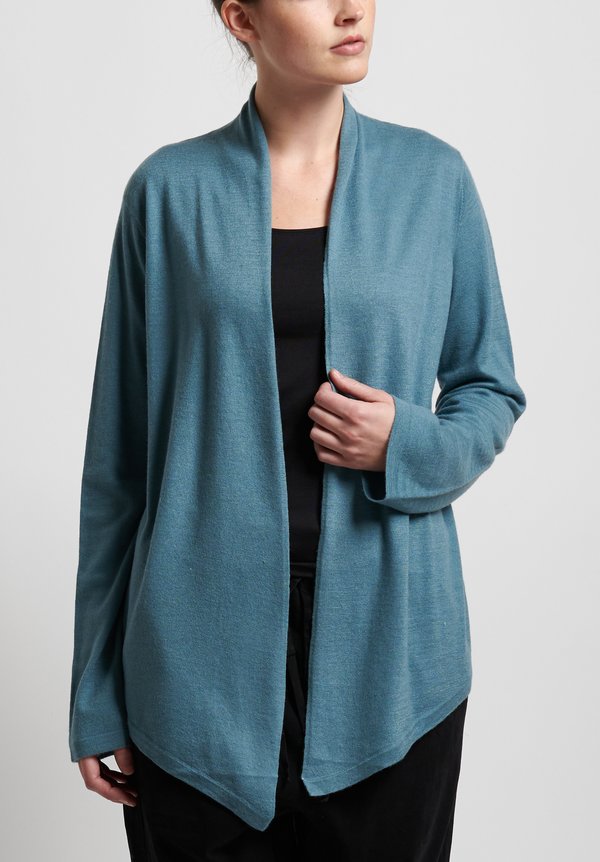 Frenckenberger Cashmere Simple Cardigan in Arctic