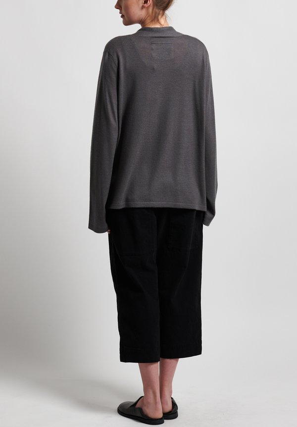 Frenckenberger Cashmere Simple Cardigan in Grey