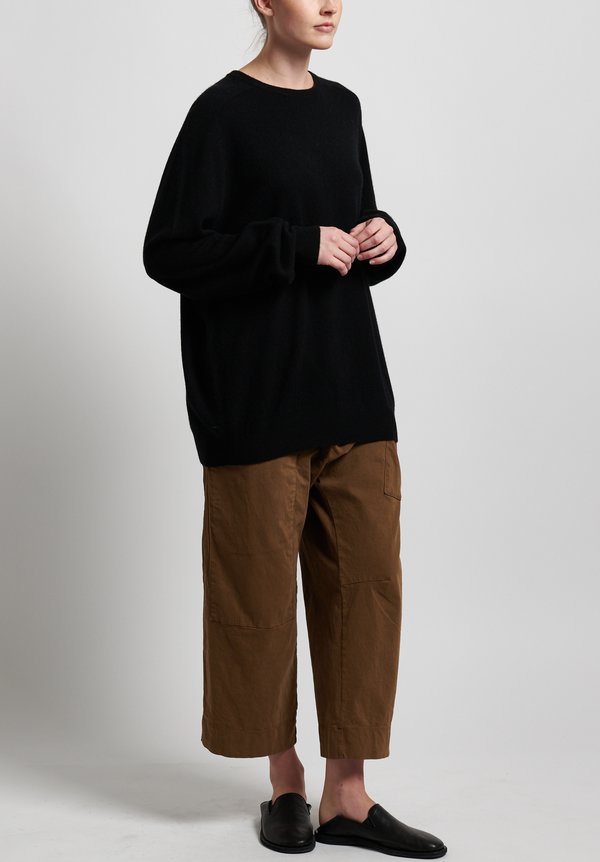 Frenckenberger Cashmere Boyfriend Sweater in Black