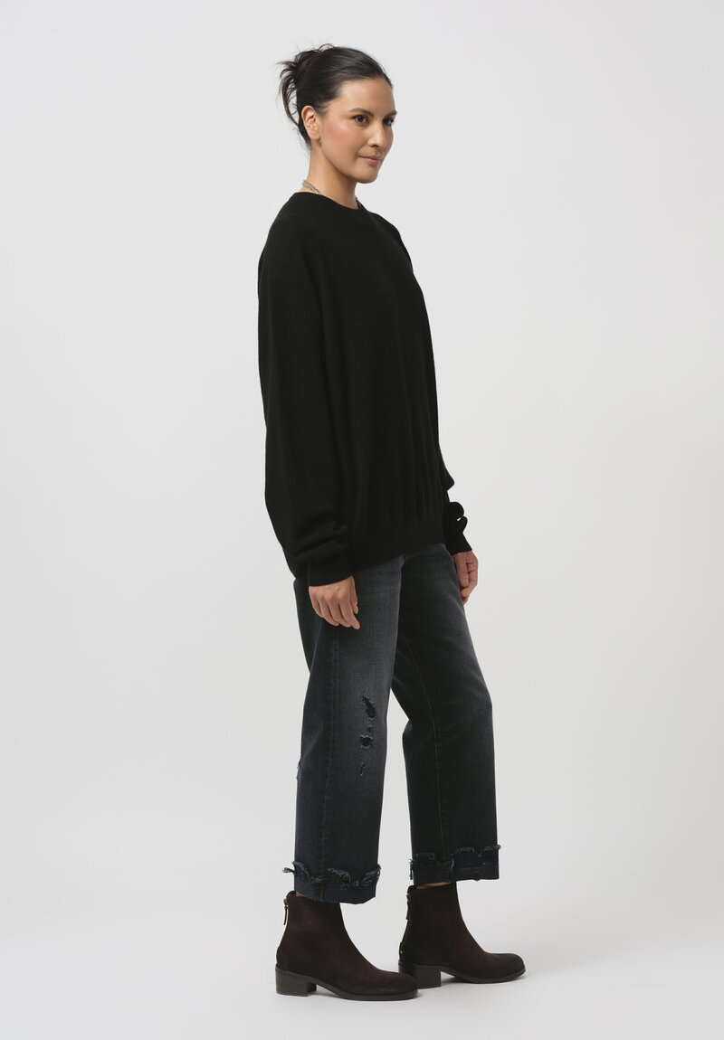 Frenckenberger Cashmere Boyfriend Sweater in Black	