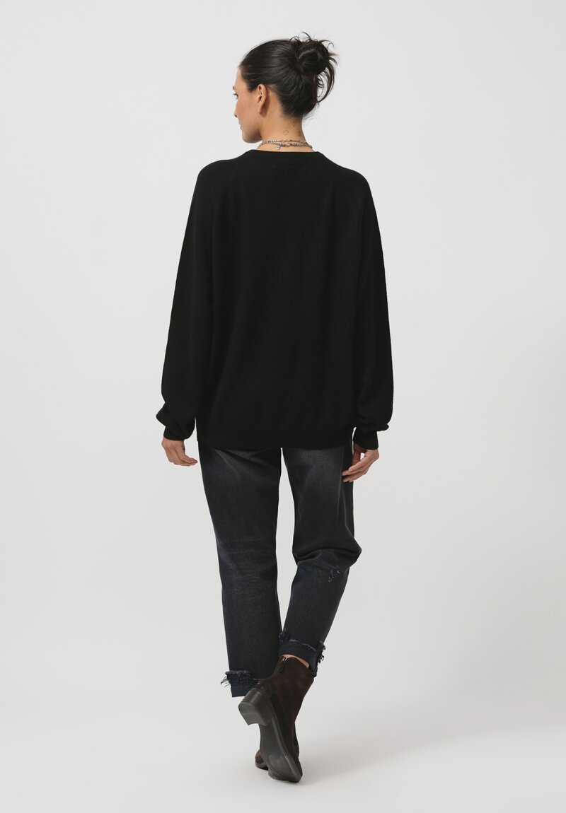 Frenckenberger Cashmere Boyfriend Sweater in Black	