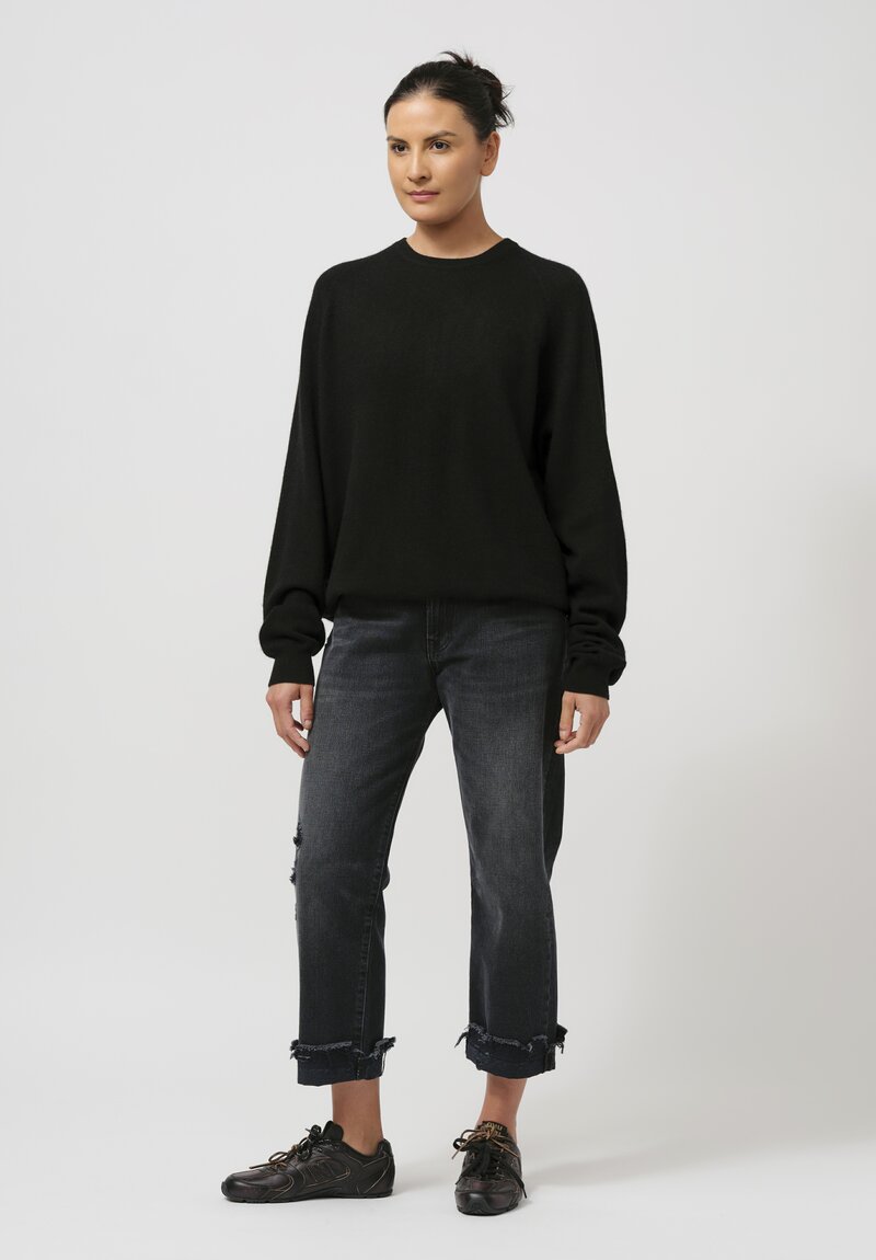 Frenckenberger Cashmere Boyfriend Sweater in Black