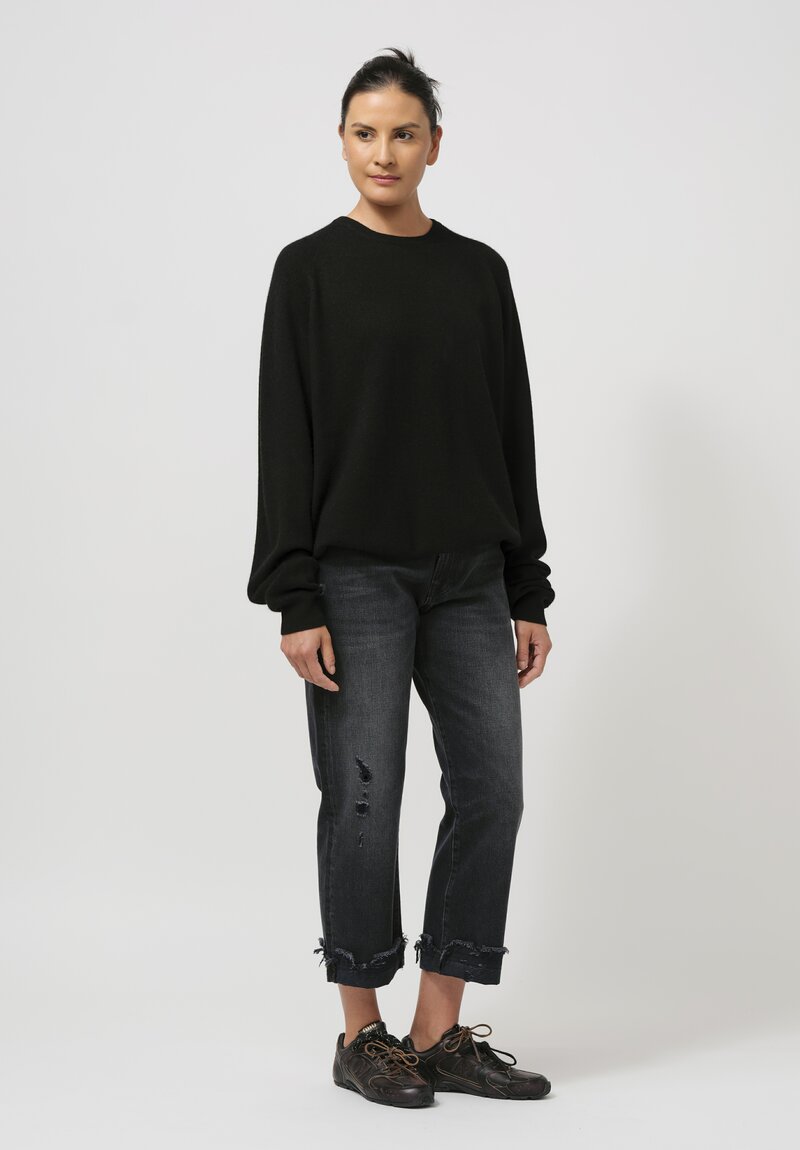 Frenckenberger Cashmere Boyfriend Sweater in Black