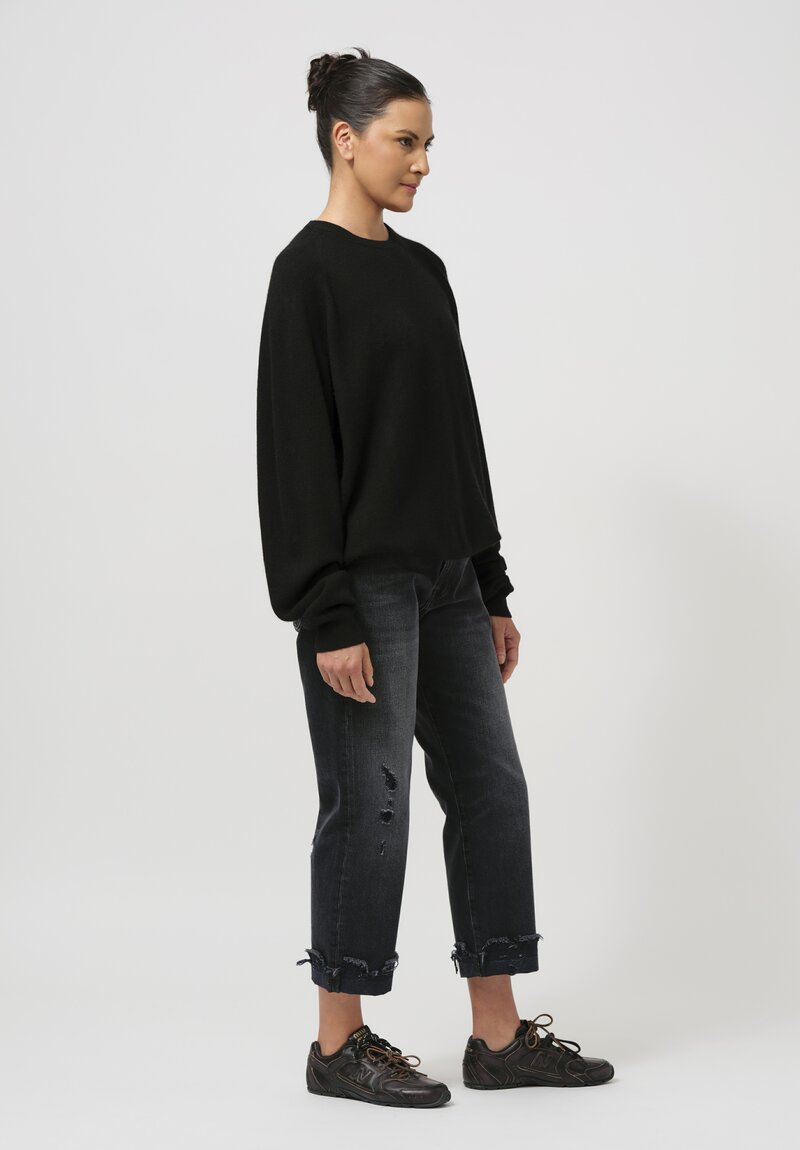 Frenckenberger Cashmere Boyfriend Sweater in Black