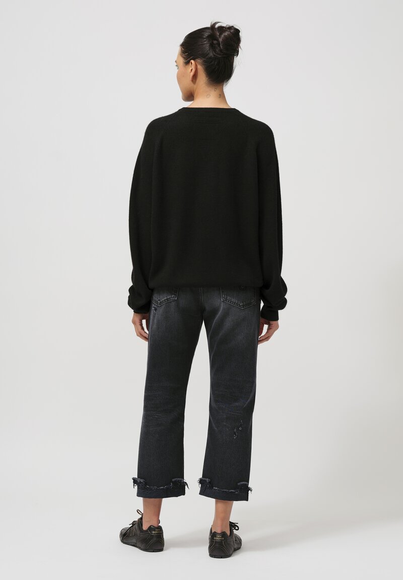 Frenckenberger Cashmere Boyfriend Sweater in Black