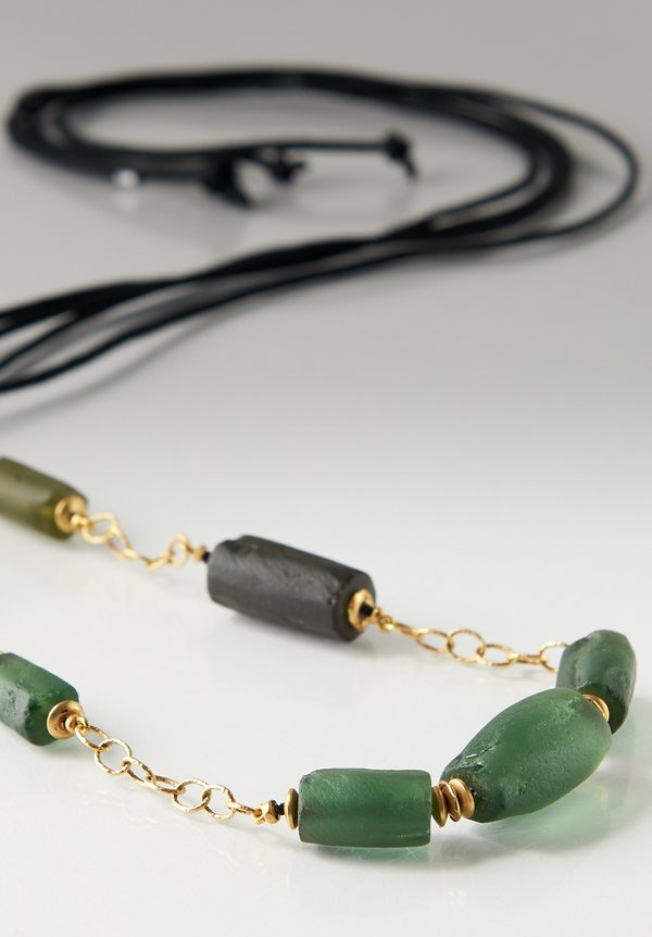 Karen Melfi 18k Gold, Glass Bead Necklace	