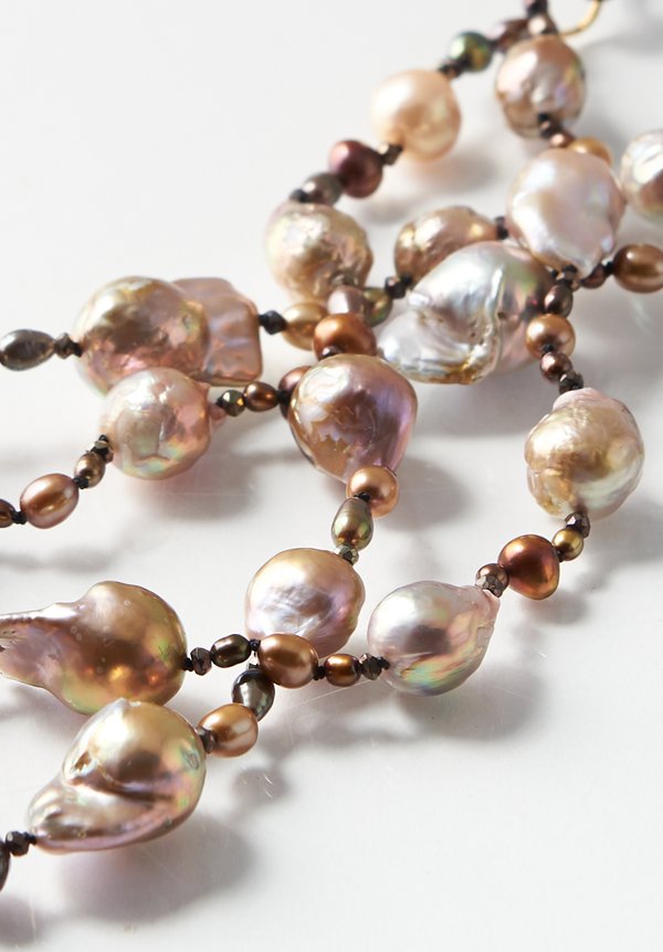 Karen Melfi 18k Gold, Pearl & Pyrite Necklace	