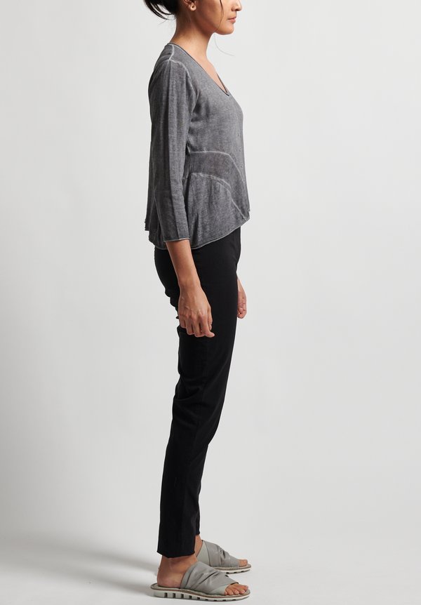 Rundholz Black Label Cotton Button Front Cardigan in Pebble	