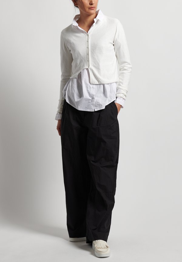 Rundholz Black Label Mini-Sequin Cropped Cardigan in White