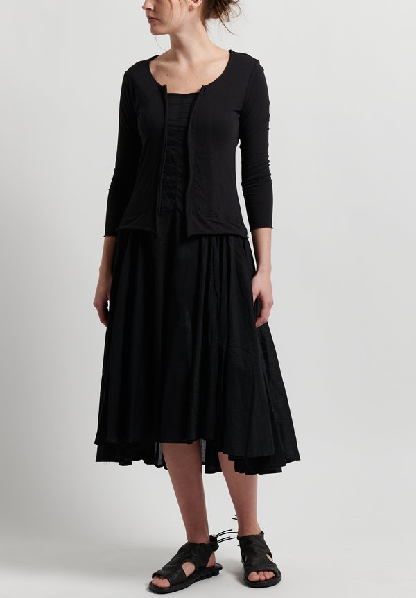 Rundholz Black Label Pleated Skirt Dress in Black	