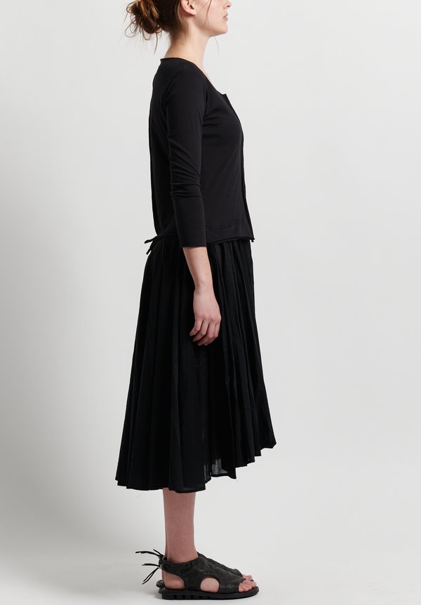 Rundholz Black Label Pleated Skirt Dress in Black	