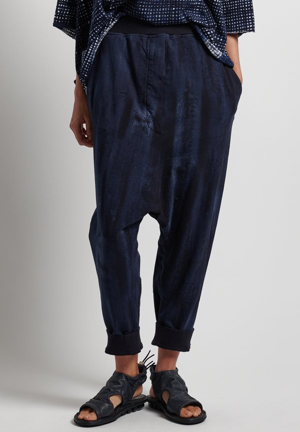 Rundholz Black Label Cotton Printed Pull-On Drop Crotch Pants in Martinique Print	