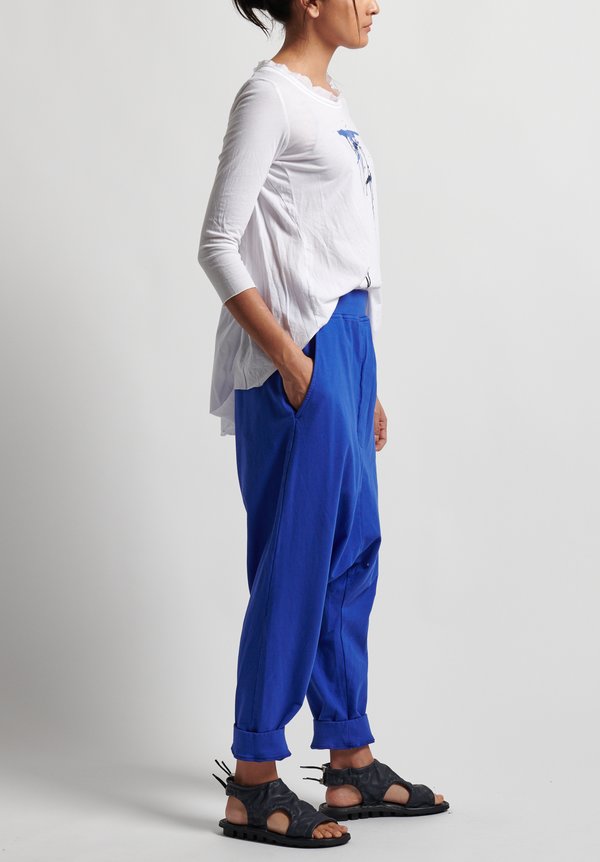 Rundholz Black Label Cotton Pull-On Drop Crotch Pants in Curacao	