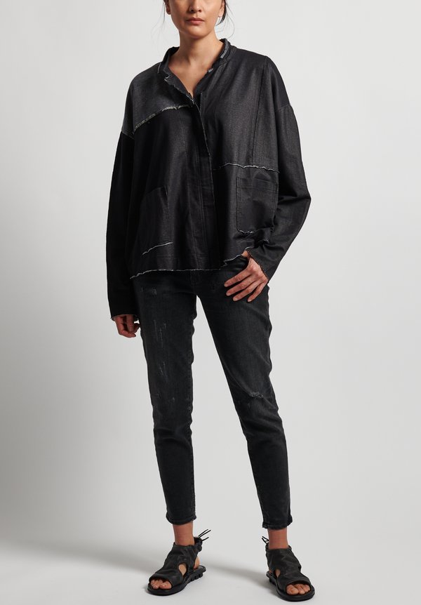 Rundholz Black Label Boxy Reverse Seam Jacket in Dark Grey	