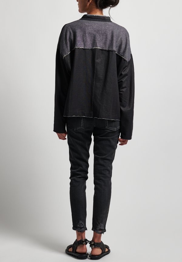 Rundholz Black Label Boxy Reverse Seam Jacket in Dark Grey	