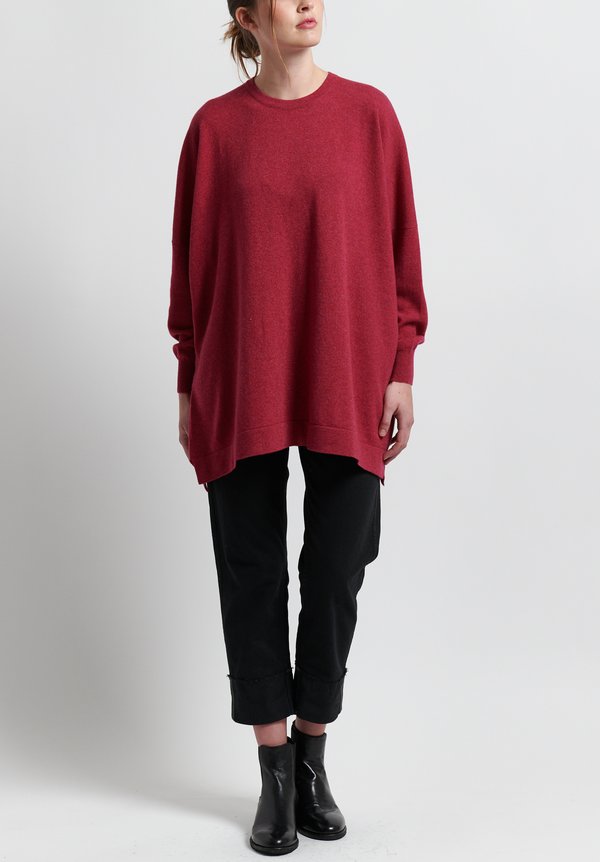 Hania New York Cashmere Marley Crewneck in Red