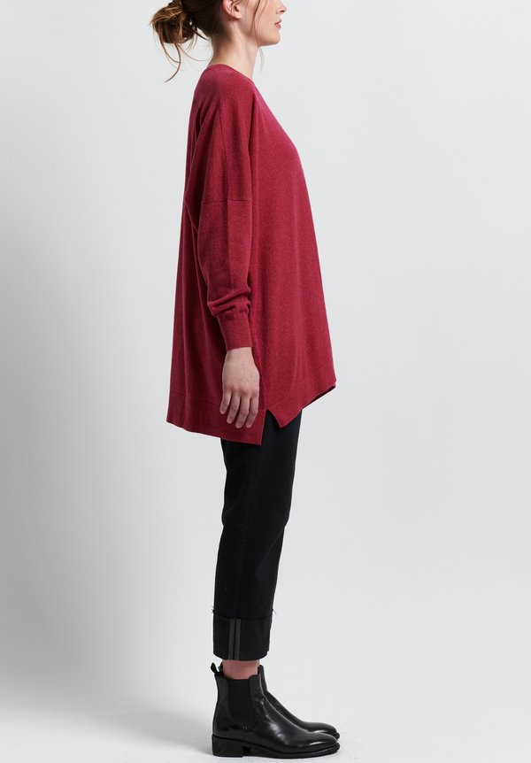 Hania New York Cashmere Marley Crewneck in Red