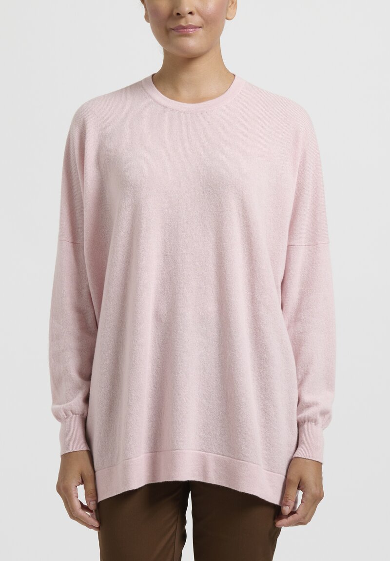 Hania New York Cashmere Marley Crewneck in Nymph Pink	